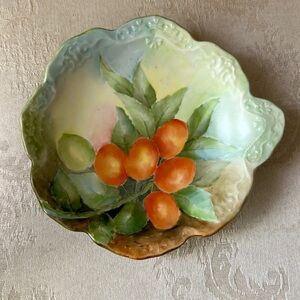 1915 hand painted floral plate, trivet, kitchen decor, To Vinnie from Mrs. Crane